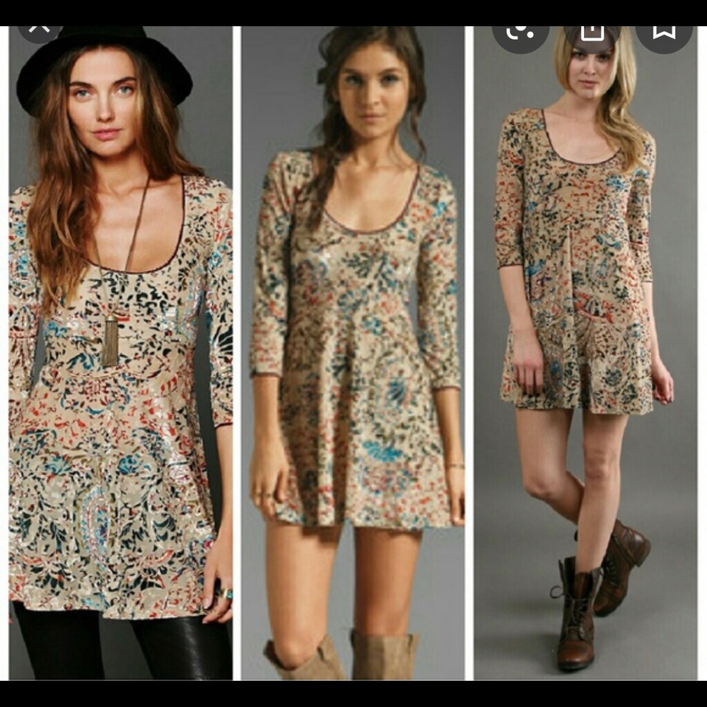 Free People Velvet Burnout Skater Dress